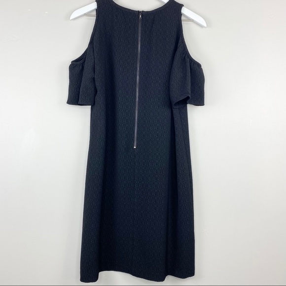 LOFT Black Cold Shoulder Embossed Dress - Picture 6 of 6